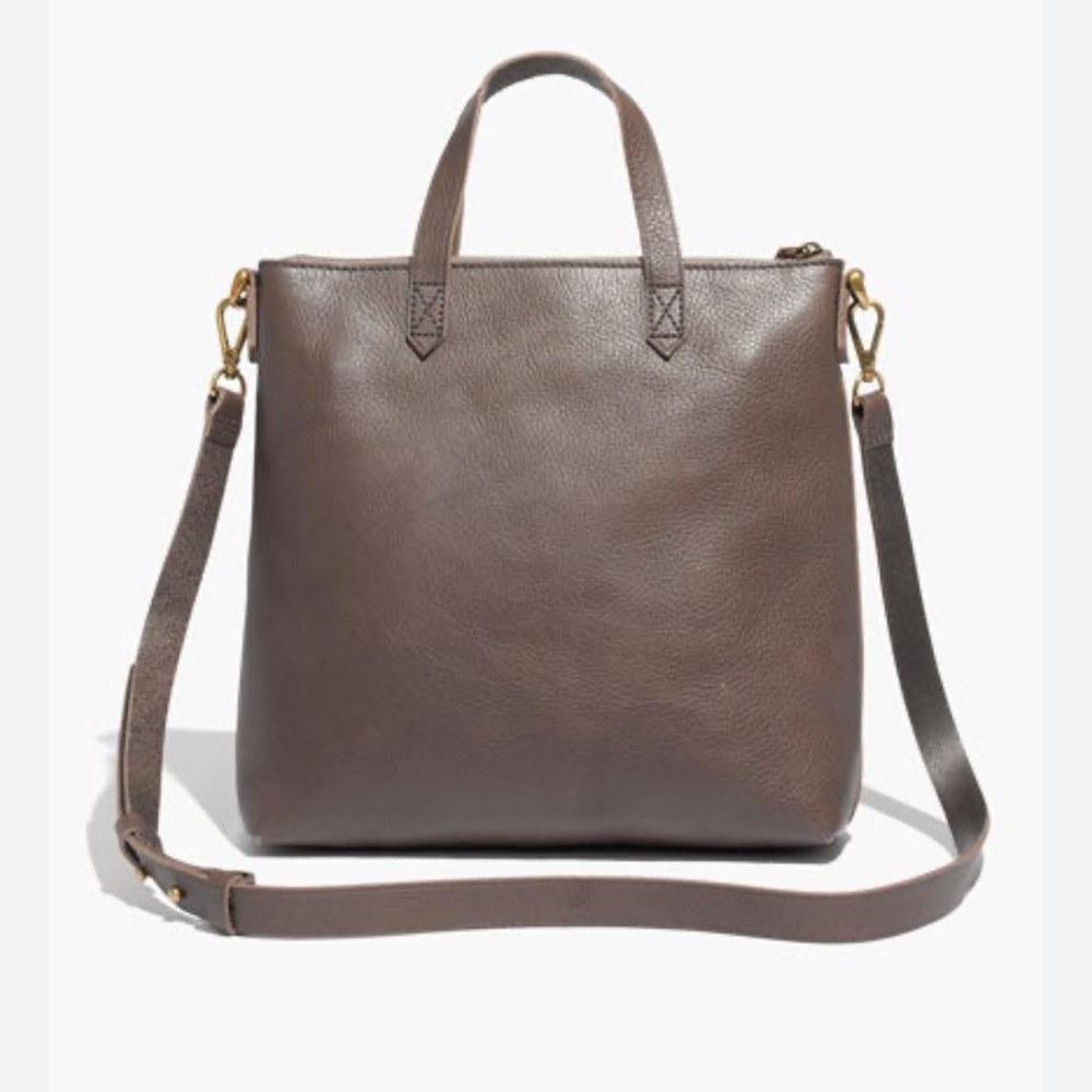 •Madewell• Mini Transport zip crossbody dark brown leather excellent condition